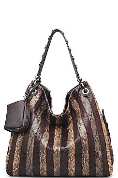 FAUX PYTHON LUXURY AMARA HOBO BAG