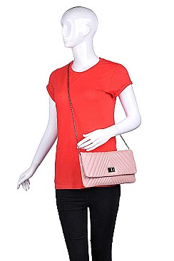 CHIC SMOOTH VEGAN LEATHER MICHELLE QUILTED FASHION CLUTCH BAG JY12562