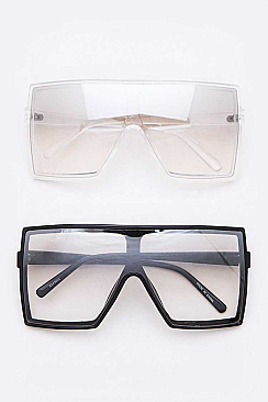 Pack of 12 Square Oversize Clear Lens Optical Glasses