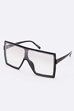 Pack of 12 Square Oversize Clear Lens Optical Glasses