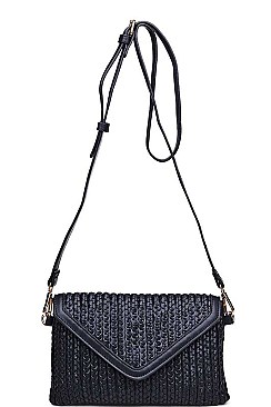 STYLISH TEXTURED VEGAN LEATHER HADLEY CROSSBODY BAG JY12901