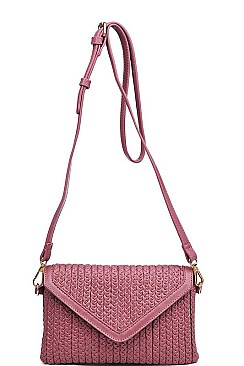 STYLISH TEXTURED VEGAN LEATHER HADLEY CROSSBODY BAG JY12901