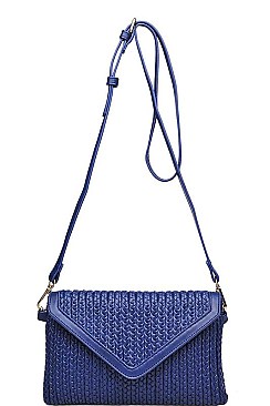 STYLISH TEXTURED VEGAN LEATHER HADLEY CROSSBODY BAG JY12901