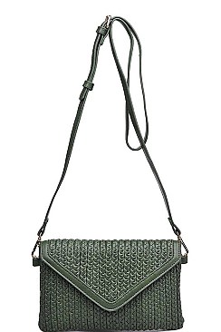 STYLISH TEXTURED VEGAN LEATHER HADLEY CROSSBODY BAG JY12901