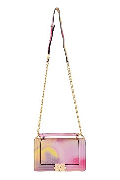 Trendy Tie Dye Rectangular Shoulder Bag