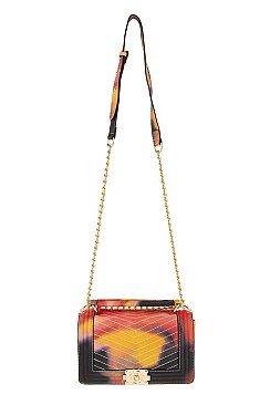 Trendy Tie Dye Rectangular Shoulder Bag