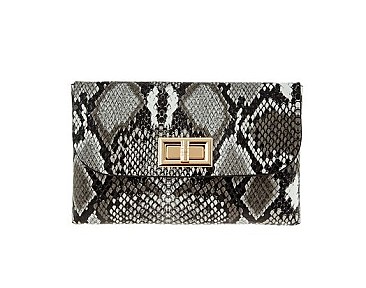 Trendy Rectangular Snake Print Fanny Pack