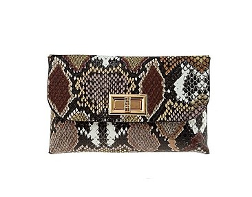 Trendy Rectangular Snake Print Fanny Pack