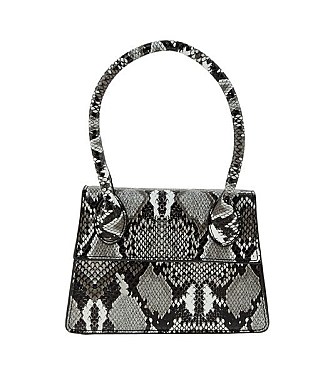 Trendy Round Top Handle Snake Print Handbag