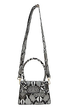 Trendy Round Top Handle Snake Print Handbag