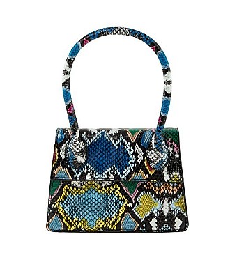 Trendy Round Top Handle Snake Print Handbag