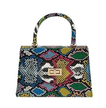 Fashion Snake Print Crossbody Bag with Handle
