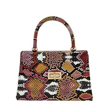 Fashion Snake Print Crossbody Bag with Handle