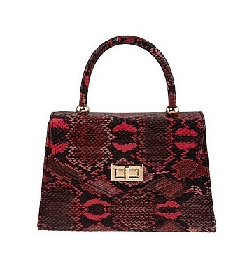 Fashion Snake Print Crossbody Bag with Handle