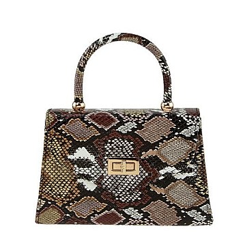 Fashion Snake Print Crossbody Bag with Handle