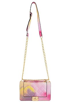 Stylish Quilted Rectangular Tie Dye Shoulder Bag