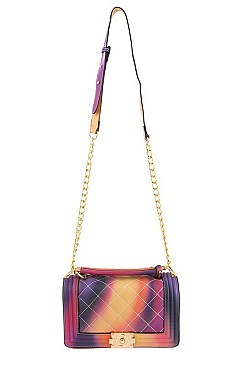 Stylish Quilted Rectangular Tie Dye Shoulder Bag