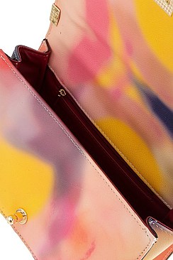 Stylish Quilted Rectangular Tie Dye Shoulder Bag