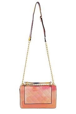 Stylish Quilted Rectangular Tie Dye Shoulder Bag