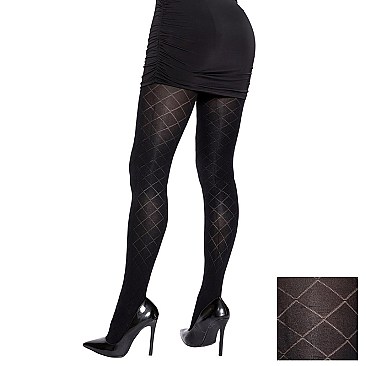 BLACK STOCKING WITH CRISSCROSS FISHNET DESIGN SL1389