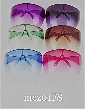 PACK OF 12 Bikers Large FACE Shield Gradient Sunglasses
