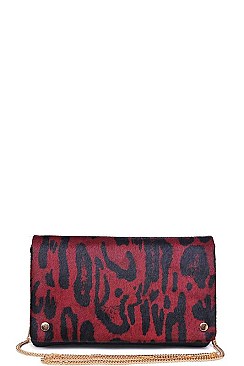 LUXURY VEGAS CALF HAIRED CLUTCH BAG WITH SLING CHAIN JY-14438ML