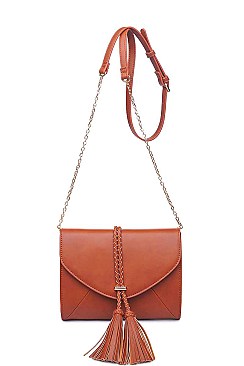 STYLISH TASSELED FAUX LEATHER LUXURY FOXY CROSSBODY BAG JY-14965ML