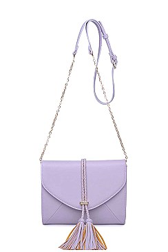 STYLISH TASSELED FAUX LEATHER LUXURY FOXY CROSSBODY BAG JY-14965ML