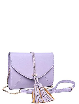 STYLISH TASSELED FAUX LEATHER LUXURY FOXY CROSSBODY BAG JY-14965ML