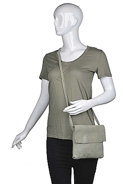 MODERN GENUINE SUEDE PLAIN DESIGN CROSSBODY BAG