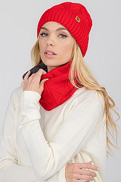 Pack of 12 Stylish Assorted Color Beanie & Infinity Scarf Set