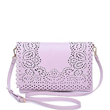 STYLISH LASER CUT LUXURY VALENTINA CLUTCH BAG WITH SLING STRAP JY-15196ML
