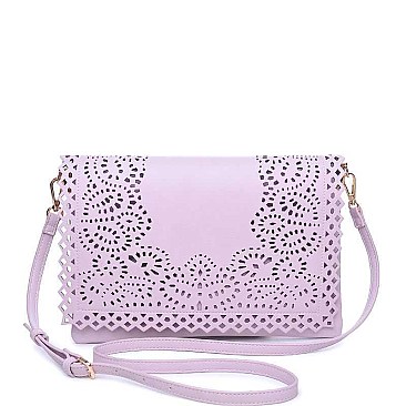 STYLISH LASER CUT LUXURY VALENTINA CLUTCH BAG WITH SLING STRAP JY-15196ML