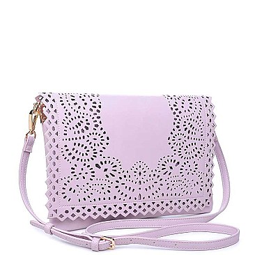 STYLISH LASER CUT LUXURY VALENTINA CLUTCH BAG WITH SLING STRAP JY-15196ML