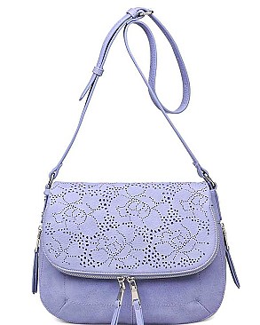 LUXURY PEBBLED VEGAN LEATHER SUNDAY CROSSBODY BAG JY15644