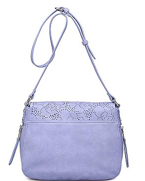 LUXURY PEBBLED VEGAN LEATHER SUNDAY CROSSBODY BAG JY15644