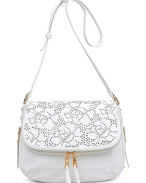 LUXURY PEBBLED VEGAN LEATHER SUNDAY CROSSBODY BAG JY15644