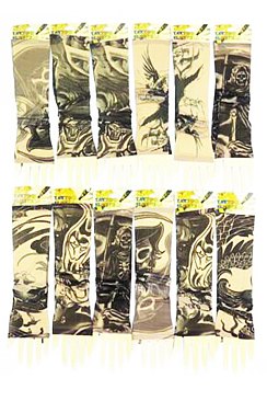 Pack of 12 pcs Arm Sleeve Anti UV Tattoo Pattern Sunscreen