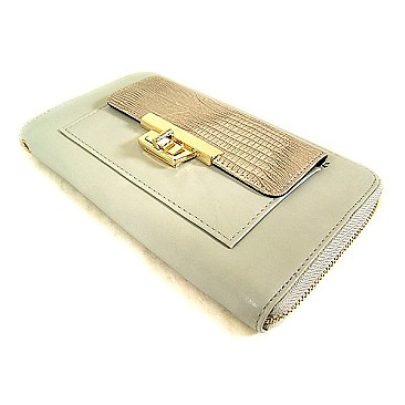 Accented Zip Around Wallet