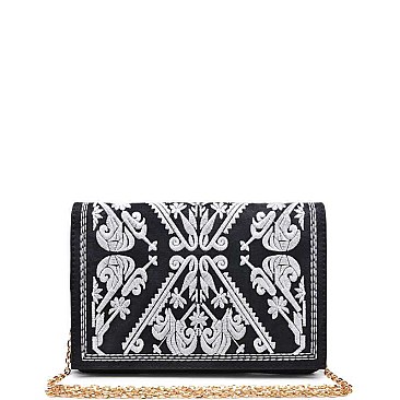 LUX REGINA COATED DENIM FASHION CLUTCH BAG JY15970