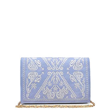 LUX REGINA COATED DENIM FASHION CLUTCH BAG JY15970