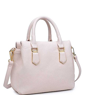 LUXURIOUS PEBBLED VEGAN LEATHER  EMMYLOU SATCHEL BAG JY16099