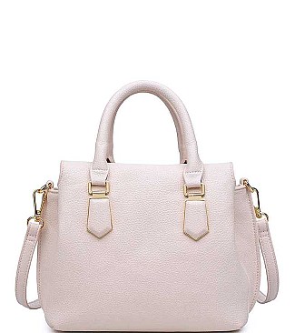 LUXURIOUS PEBBLED VEGAN LEATHER  EMMYLOU SATCHEL BAG JY16099