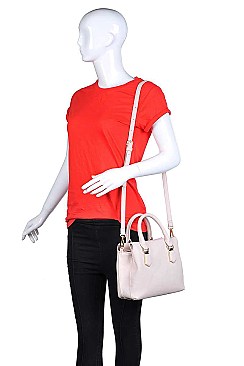 LUXURIOUS PEBBLED VEGAN LEATHER  EMMYLOU SATCHEL BAG JY16099