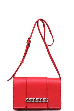 CHIC SMOOTH VEGAN LEATHER VIENNA CROSSBODY BAG JY16157