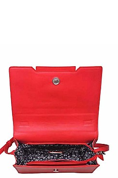 CHIC SMOOTH VEGAN LEATHER VIENNA CROSSBODY BAG JY16157