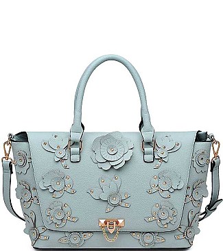 CHIC SMOOTH VEGAN LEATHER PARIS SATCHEL BAG JY16176