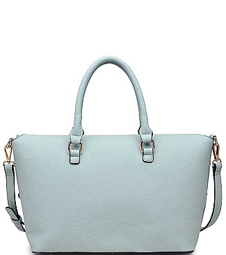 CHIC SMOOTH VEGAN LEATHER PARIS SATCHEL BAG JY16176