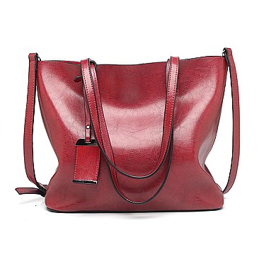 Large Size Faux Leather Tote Bag