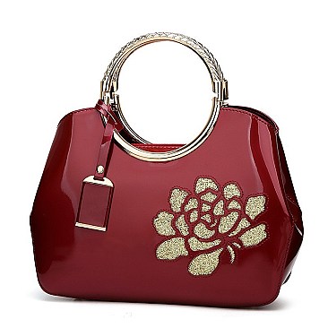 ROUND HANDLE GLOSSY BOUTIQUE SATCHEL